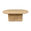 6396006 Mesa de centro ovalada diseño rústico nórdico EYRE 110 madera de teka natural