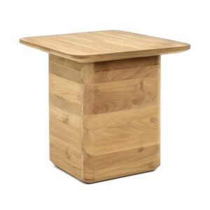 6396010 Mesa auxiliar cuadrada diseño nórdico EYRE 50 madera de teka natural