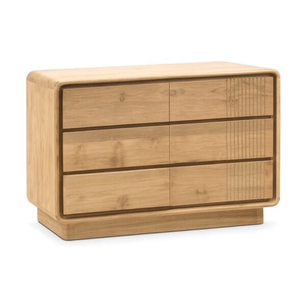 6396013 Cómoda de diseño rústico nórdico EYRE 125 madera de teka natural