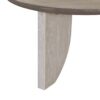 ATOS-1 Mesa de centro redonda diseño moderno 80 patas travertino beige y sobre de fresno