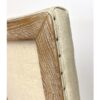 BIANCA Silla de diseño clásico madera de roble y lino beige con puntillas de bronce