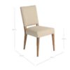 BIANCA Silla de diseño clásico madera de roble y lino beige con puntillas de bronce