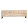 BK063 Cómoda de gran tamaño diseño rústico oriental 290 madera de pino acabado natural