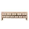 BK063 Cómoda de gran tamaño diseño rústico oriental 290 madera de pino acabado natural
