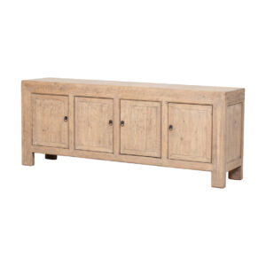 GM758 Aparador de gran tamaño diseño rústico oriental 225 madera de pino acabado natural