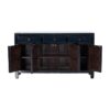 GM764 Aparador de diseño rústico oriental 158 madera reciclada de pino acabado negro