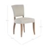 LUISA Silla de diseño clásico madera de roble y lino beige con tachuelas en contorno