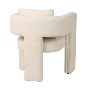 MJ-B-A ATENEA Sillón butaca con reposabrazos diseño moderno tapizado total teddy blanco