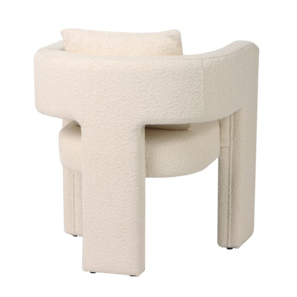 MJ-B-A ATENEA Sillón butaca con reposabrazos diseño moderno tapizado total teddy blanco