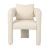 MJ-B-A ATENEA Sillón butaca con reposabrazos diseño moderno tapizado total teddy blanco