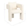 MJ-B-A ATENEA Sillón butaca con reposabrazos diseño moderno tapizado total teddy blanco