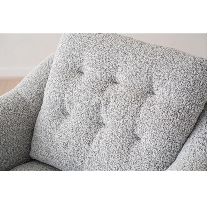 34A2589 Sillón butaca con reposapiés diseño moderno nogal y tapizado gris