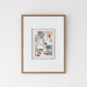 34SI25510 Cuadro abstracto ABSTRACTO AGUA Y TIERRA N1 tonos azul, marrón y beige