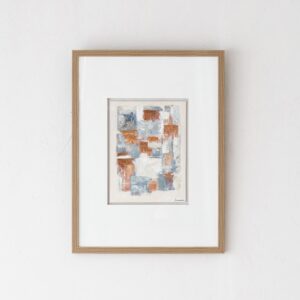 34SI25511 Cuadro abstracto ABSTRACTO AGUA Y TIERRA N2 60x80 tonos azul, marrón y beige