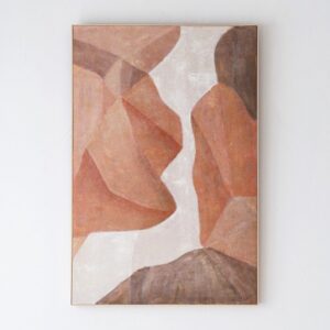 34SI25621 Cuadro abstracto SOMBRAS N.1 100x150 tonos ocres con marco madera natural