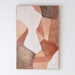 34SI25622 Cuadro abstracto SOMBRAS N.2 100x150 tonos ocres con marco madera natural