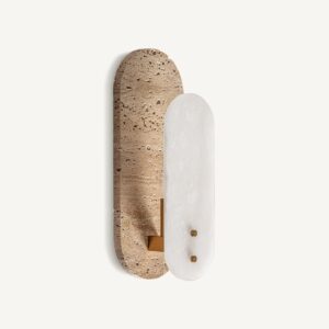 34910 Aplique de pared diseño Art Decó TETBURY 37 mármol, hierro y alabastro