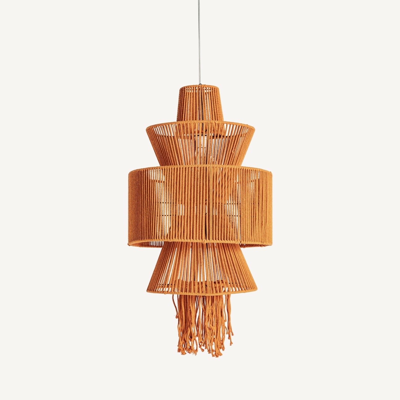 35357 Lámpara de techo de diseño étnico 70 algodón color naranja