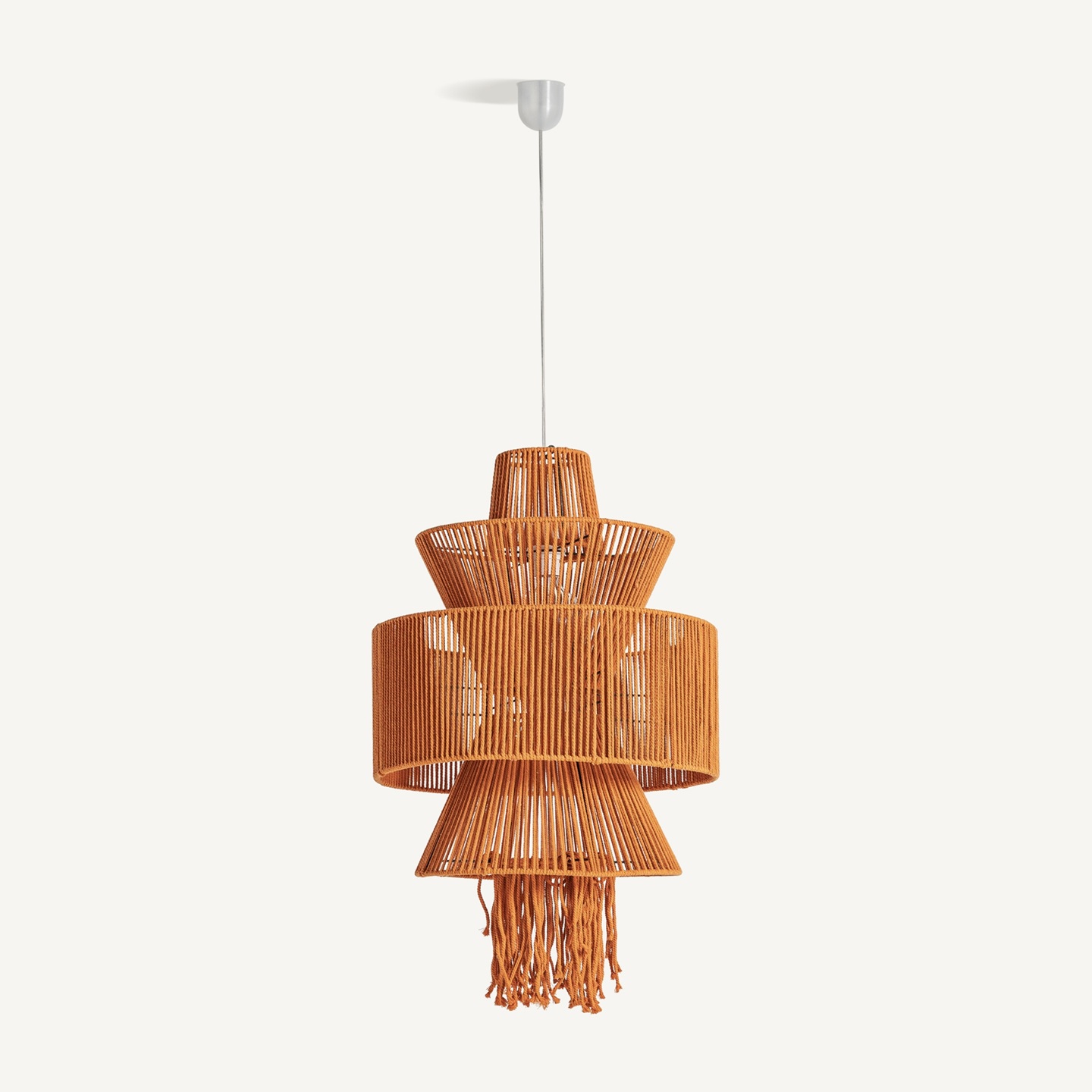 35357 Lámpara de techo de diseño étnico 70 algodón color naranja