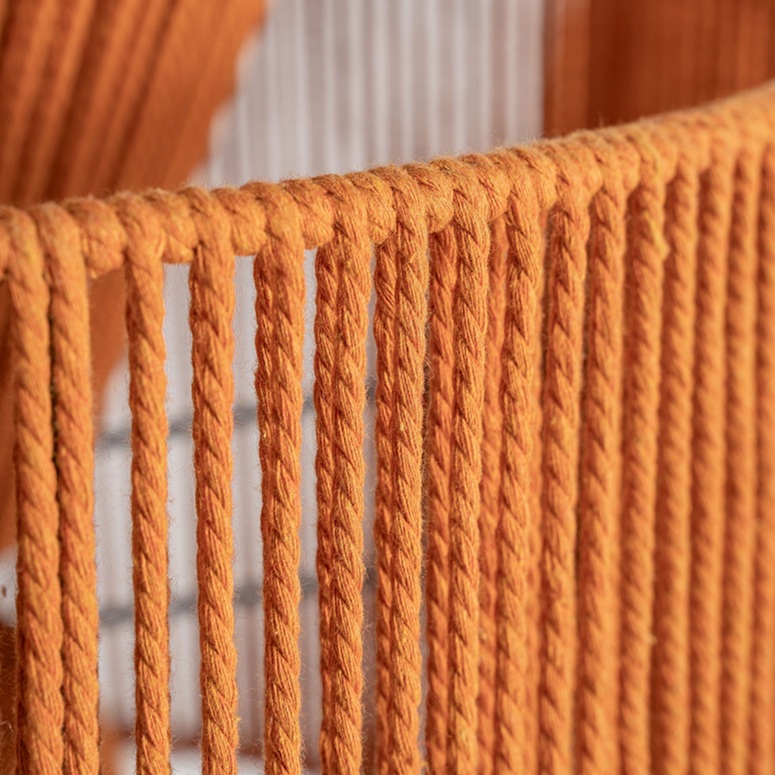 35357 Lámpara de techo de diseño étnico 70 algodón color naranja