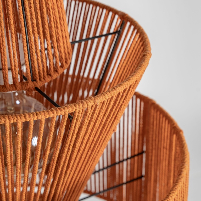 35357 Lámpara de techo de diseño étnico 70 algodón color naranja