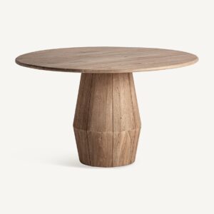35786 Mesa de comedor redonda diseño rústico JACQUARD 130 madera de mango natural