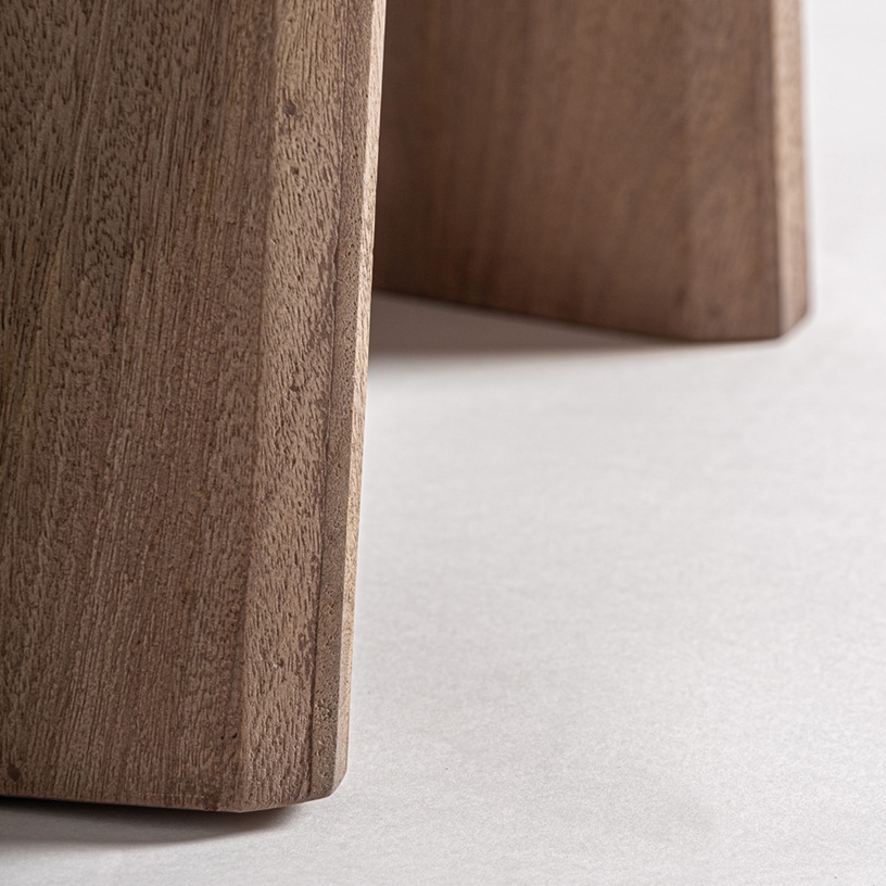 36434 Mesa de comedor redonda diseño rústico ARDOIX 150 madera de mango natural