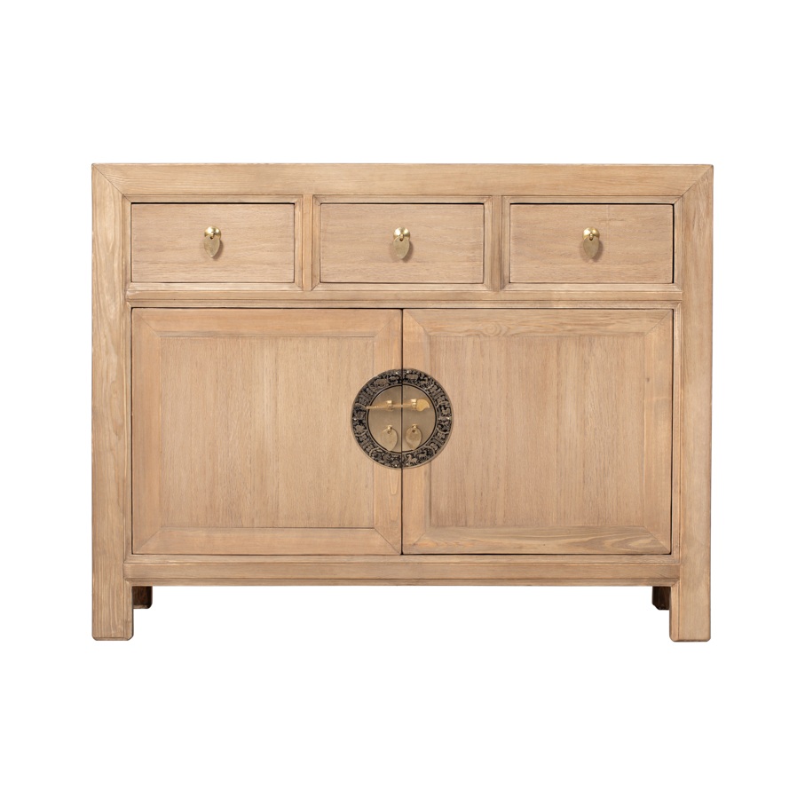 BK404 Aparador de diseño oriental 110 madera de pino natural