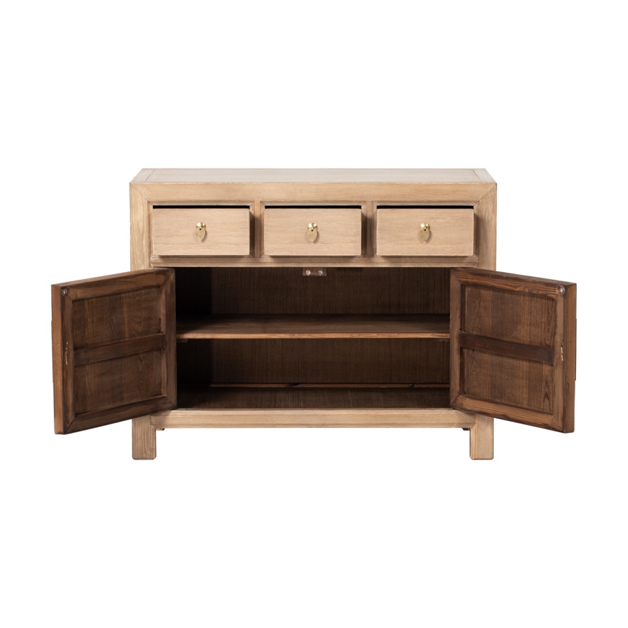 BK404 Aparador de diseño oriental 110 madera de pino natural